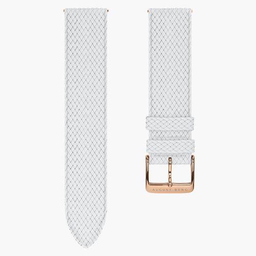 Dây đồng hồ August Berg White Perlon Rose Gold 40mm | Laimut | Ảnh 3D