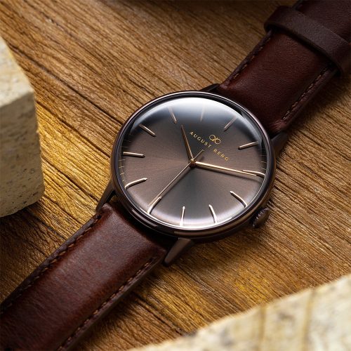 Đồng hồ August Berg 10232C07LBN11 chính hãng | Serenity Cuppa Brown | Laimut | Ảnh chụp thực tế