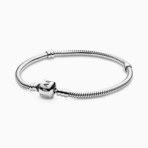 Vòng charm Pandora 590702HV Barrel Clasp Snake Chain Bracelet | Laimut | Ảnh 3D