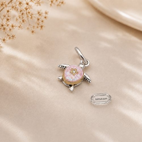 Charm Pandora 764432C01 2026 Pink Sea Turtle Lab-grown Diamond Dangle Charm | Laimut | Ảnh chụp thực tế