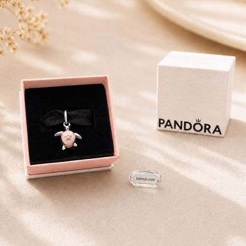 Charm Pandora 764432C01 2026 Pink Sea Turtle Lab-grown Diamond Dangle Charm | Laimut | Ảnh chụp thực tế fullbox