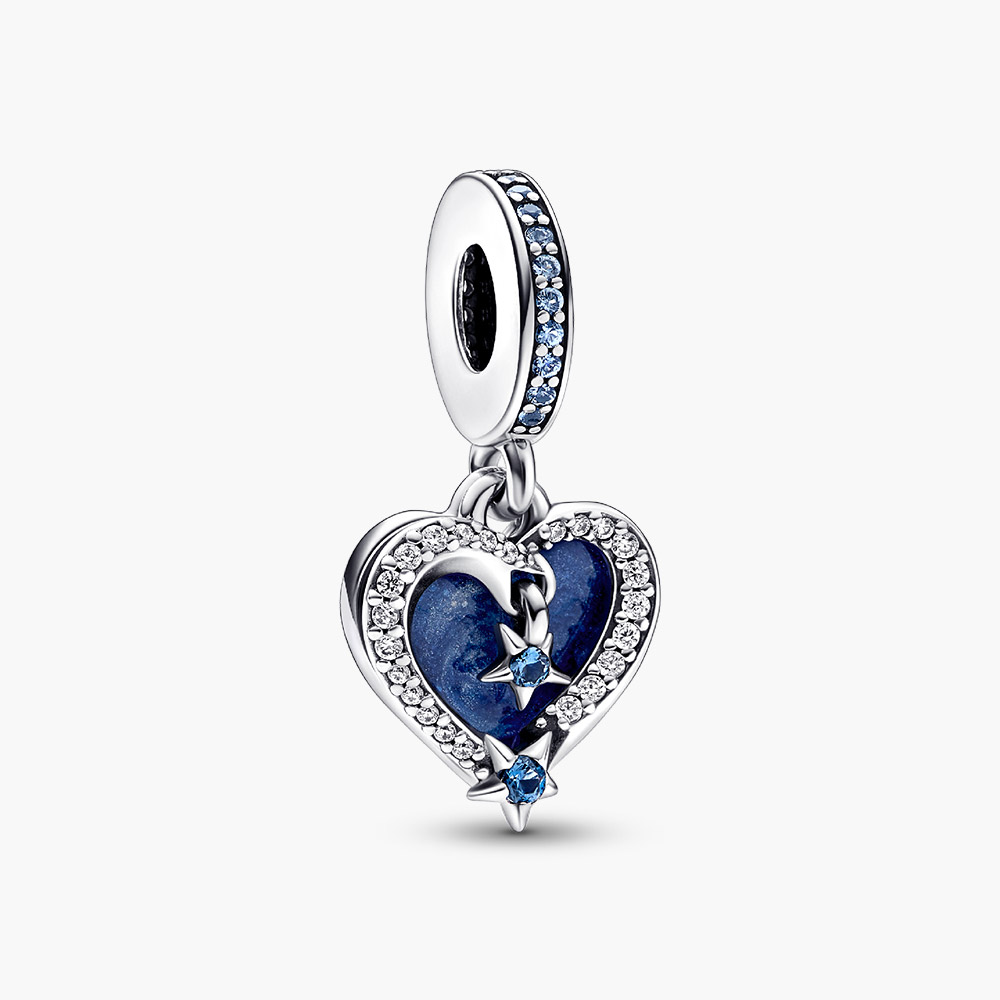Charm Pandora 792356C01 Celestial Shooting Star Heart Double Dangle Charm | Laimut | Ảnh 3D