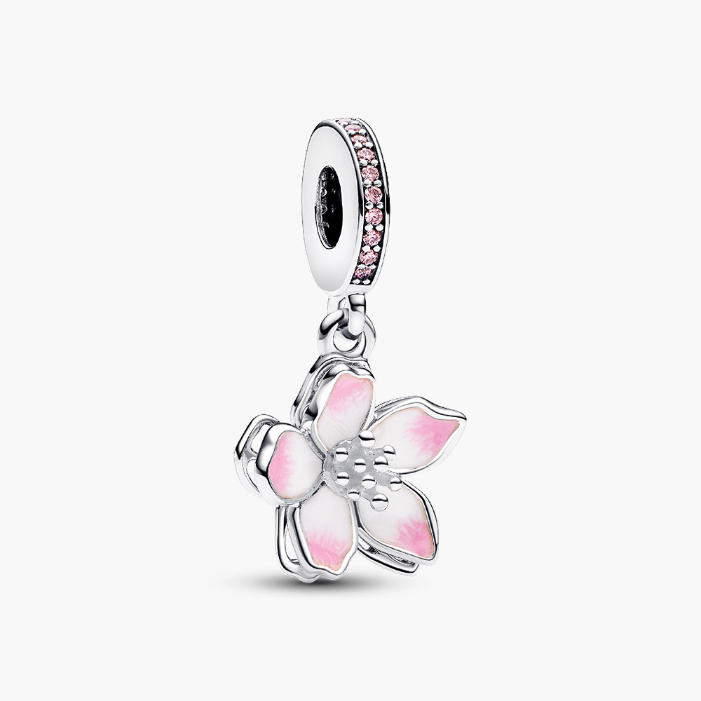 Charm Pandora 790667C01 Cherry Blossom Dangle Charm | Laimut | Ảnh 3D