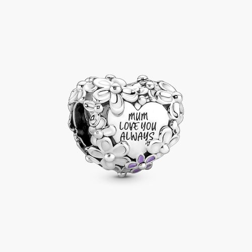 Charm Pandora 791155C01 Mom Daisy Heart Charm chính hãng