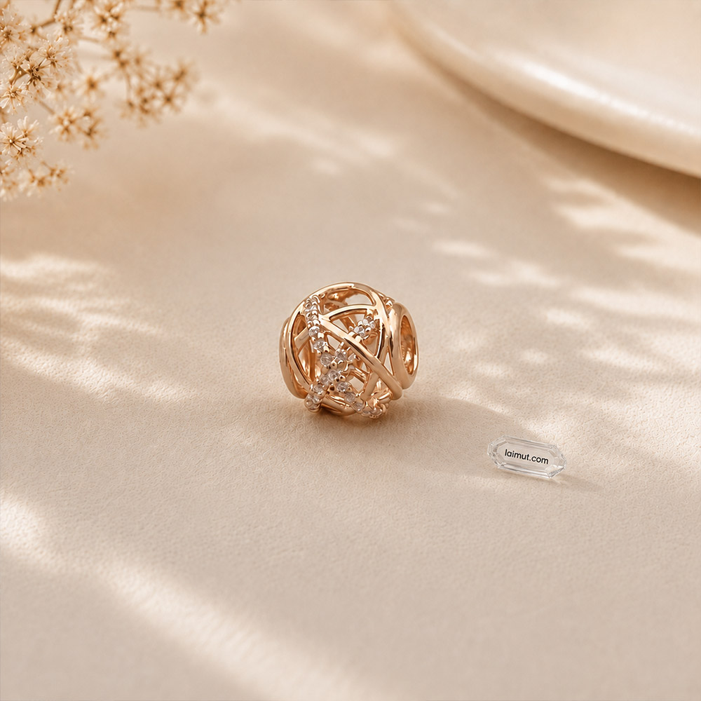 Charm Pandora 781388CZ Openwork Abstract PANDORA Rose Charm | Laimut | Ảnh chụp thực tế