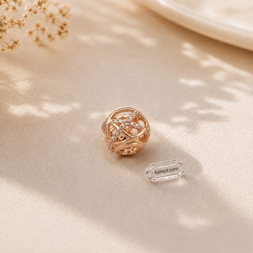 Charm Pandora 781388CZ Openwork Abstract PANDORA Rose Charm | Laimut | Ảnh chụp thực tế