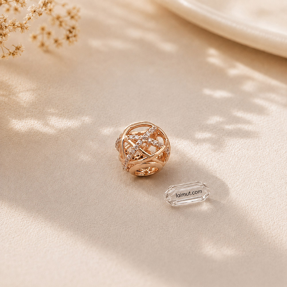 Charm Pandora 781388CZ Openwork Abstract PANDORA Rose Charm | Laimut | Ảnh chụp thực tế