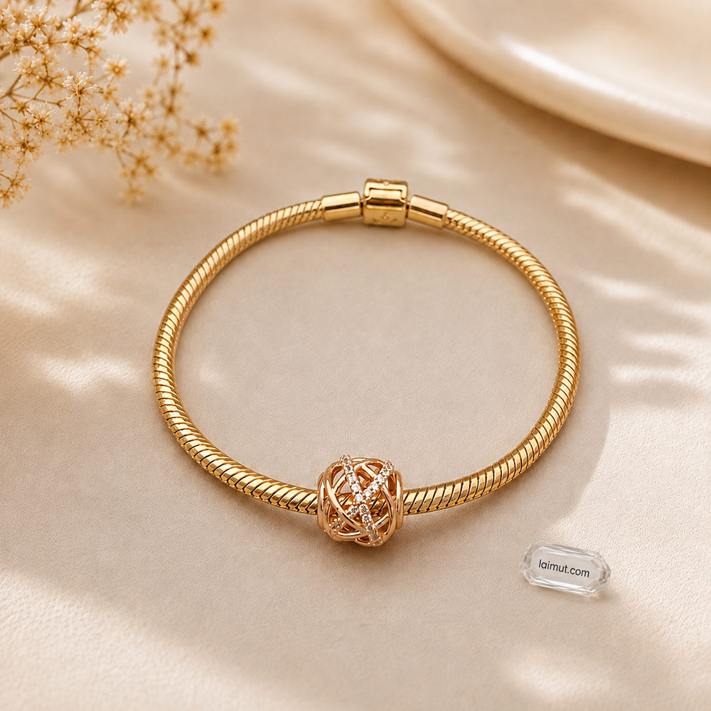 Charm Pandora 781388CZ Openwork Abstract PANDORA Rose Charm | Laimut | Ảnh chụp thực tế