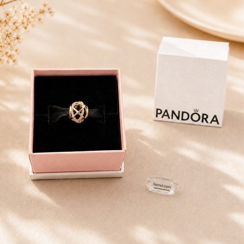 Charm Pandora 781388CZ Openwork Abstract PANDORA Rose Charm | Laimut | Ảnh chụp thực tế fullbox
