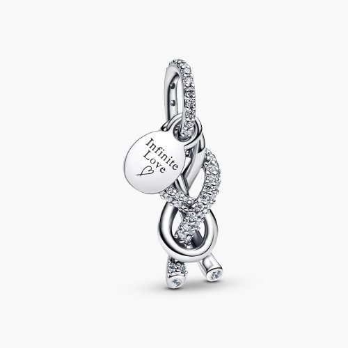 Charm Pandora 793780C01 Pavé Infinity Knot Dangle Charm | Laimut | Ảnh 3D