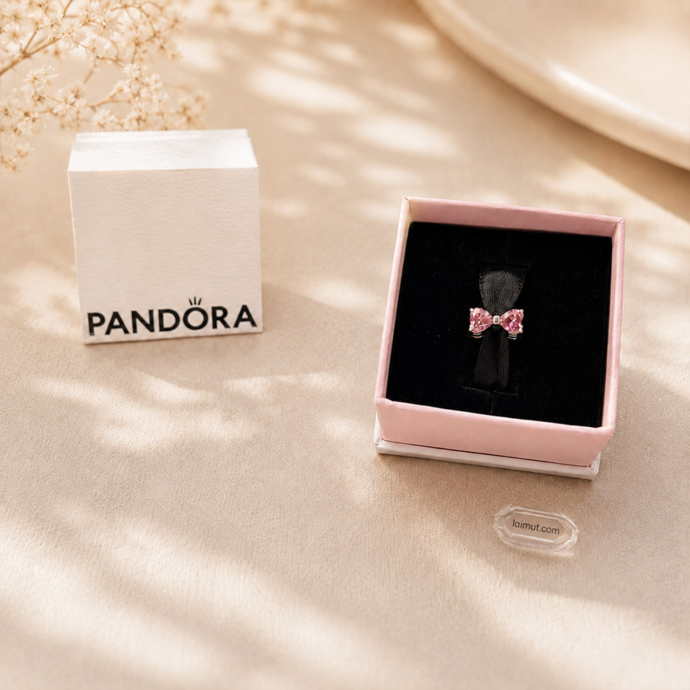 Charm Pandora 794253C01 Pink Bow Charm fullbox chính hãng tại Laimut