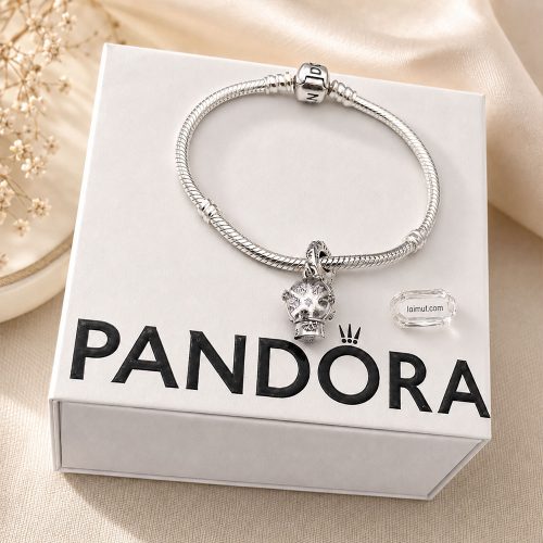 Charm Pandora 792369C01 Snowflake Snow Globe Dangle Charm | Laimut | Ảnh chụp thực tế