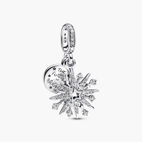 Charm Pandora 793512C01 Sparkling Firework Double Dangle Charm | Laimut | Ảnh 3D