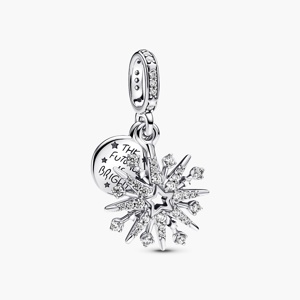 Charm Pandora 793512C01 Sparkling Firework Double Dangle Charm | Laimut | Ảnh 3D