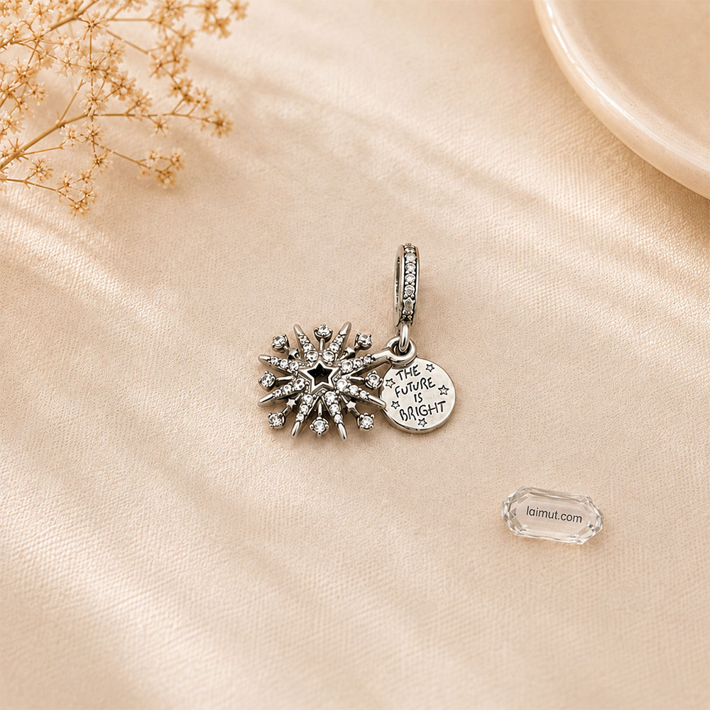 Charm Pandora 793512C01 Sparkling Firework Double Dangle Charm | Laimut | Ảnh chụp thực tế