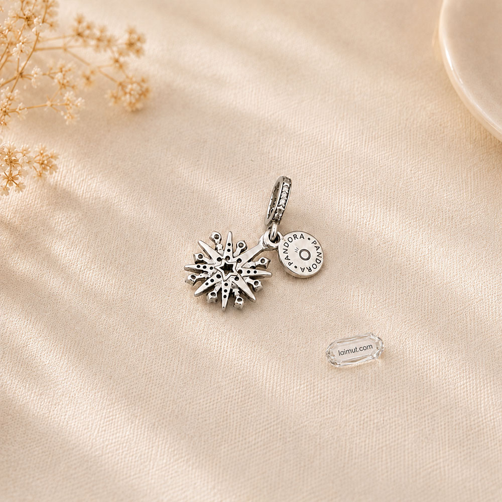 Charm Pandora 793512C01 Sparkling Firework Double Dangle Charm | Laimut | Ảnh chụp thực tế