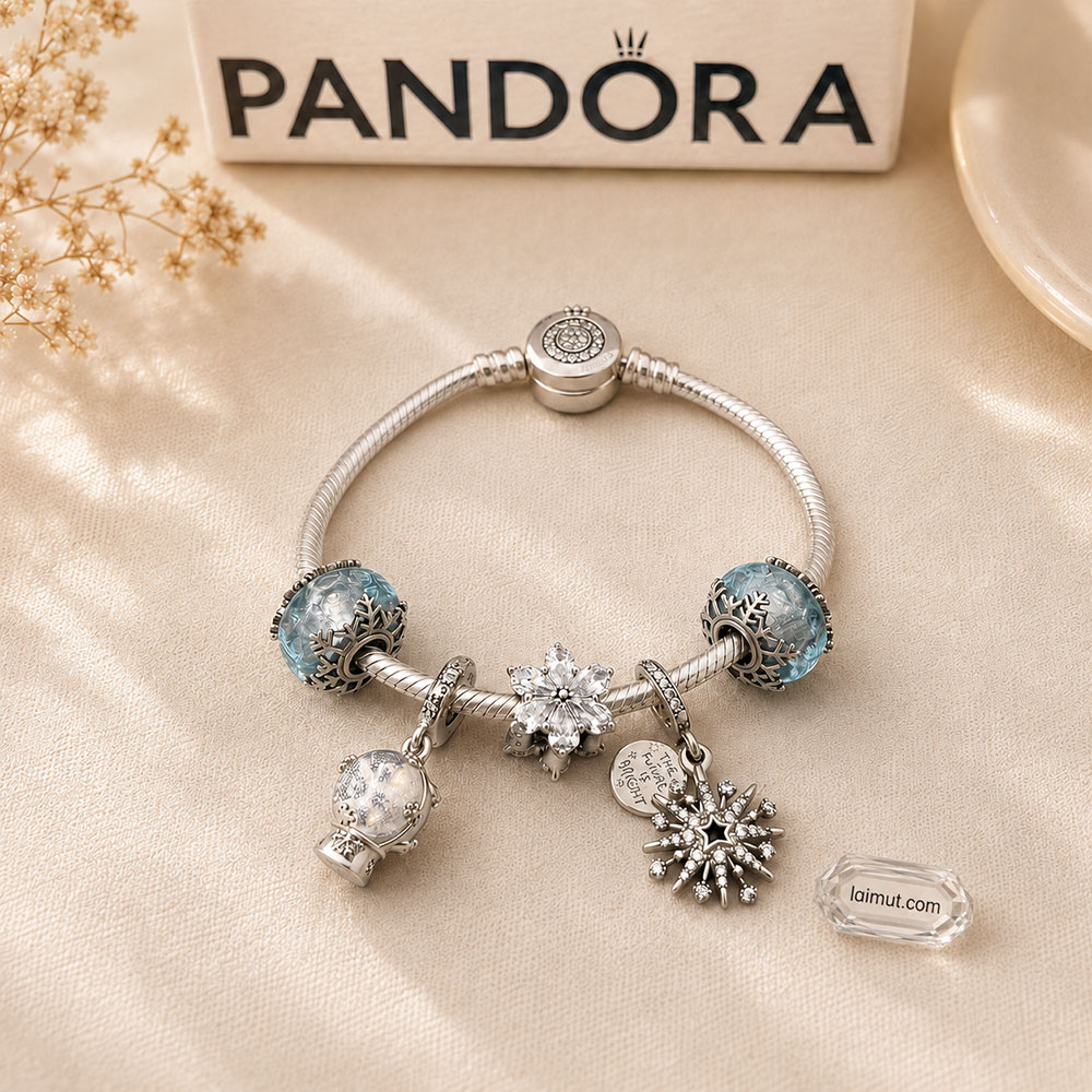 Charm Pandora 793512C01 Sparkling Firework Double Dangle Charm | Laimut | Ảnh chụp thực tế