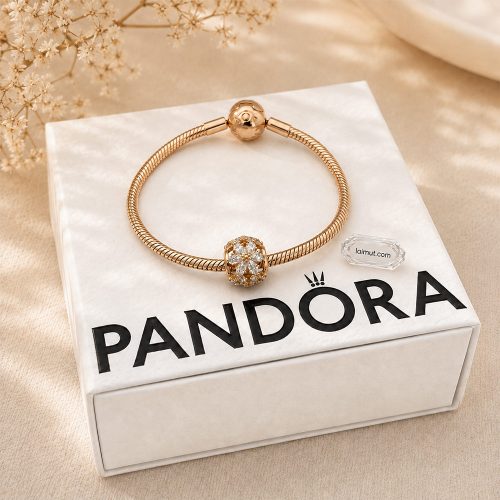 Charm Pandora 781388CZ Openwork Abstract PANDORA Rose Charm | Laimut | Ảnh chụp thực tế