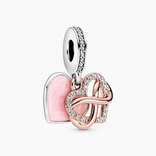 Charm Pandora 788878C01 Sparkling Infinity Heart Dangle Charm | Laimut | Ảnh 3D