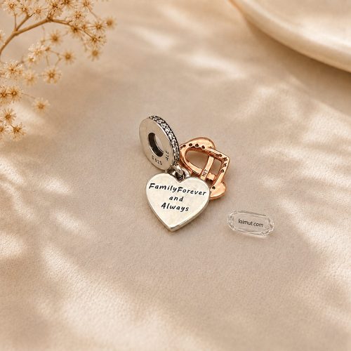 Charm Pandora 788878C01 Sparkling Infinity Heart Dangle Charm | Laimut | Ảnh chụp thực tế