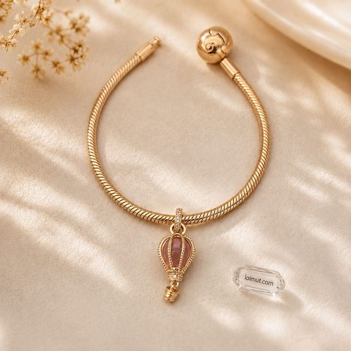 Charm Pandora 789434C01 Sparkling Pink Hot Air Balloon Dangle Charm | Laimut | Ảnh chụp thực tế