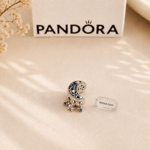 Charm Pandora 799643C01 Star & Crescent Moon Charm | Laimut | Ảnh chụp thực tế
