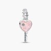 Charm Pandora 794427C01 Opalescent Heart Key Dangle Charm | Laimut | Ảnh 3D