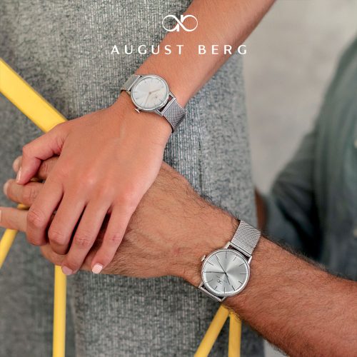 Đồng hồ August Berg 10438E12MSLS Reflexion Silver | Laimut | Ảnh mẫu đeo