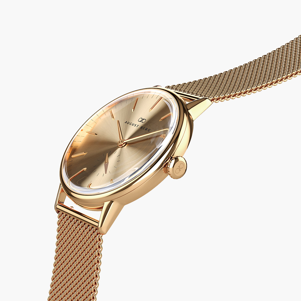Đồng hồ August Berg 10140D02MGD Serenity Shine Gold chính hãng | Ảnh 3D