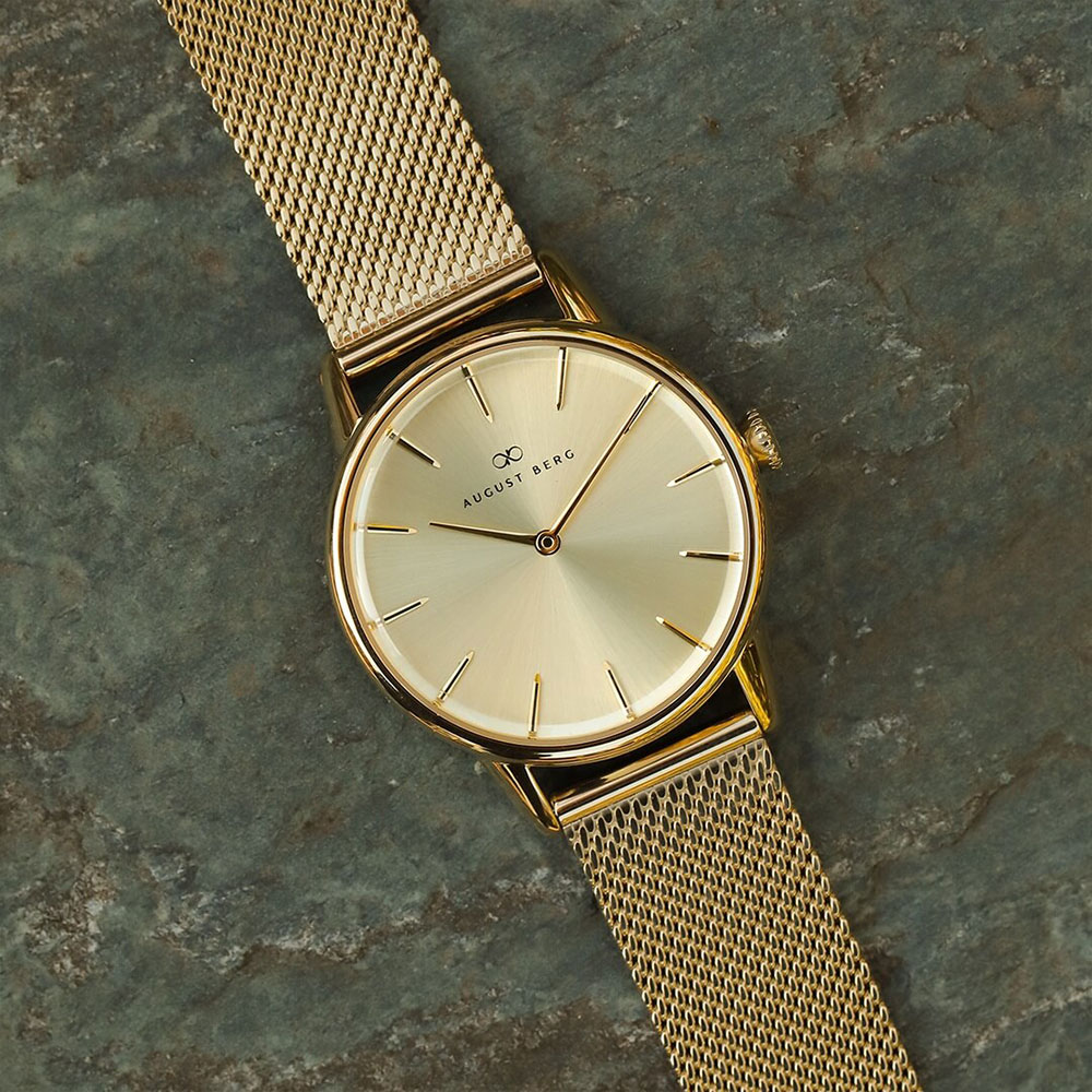 Đồng hồ August Berg 10140D02MGD Serenity Shine Gold chụp thật mặt trước