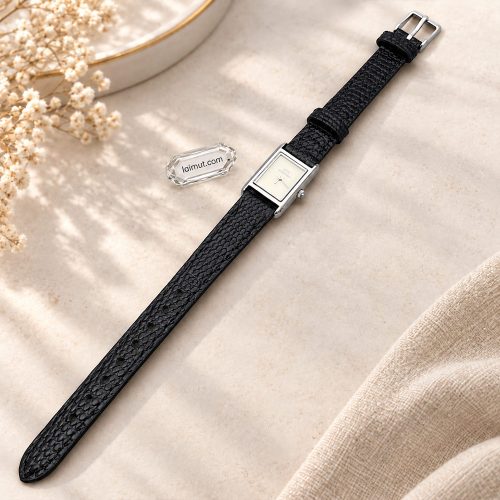 Đồng hồ Daniel Wellington Bound Mini Black Lizard Silver chụp thực tế
