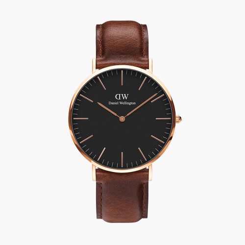 Đồng hồ Daniel Wellington DW00100124 Classic St Mawes Black Rose Gold chính hãng