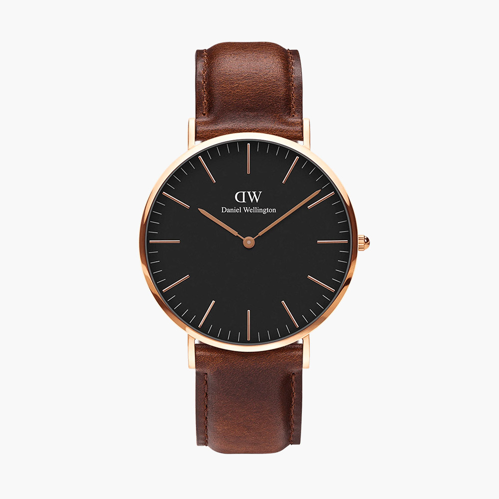 Đồng hồ Daniel Wellington DW00100124 Classic St Mawes Black Rose Gold chính hãng