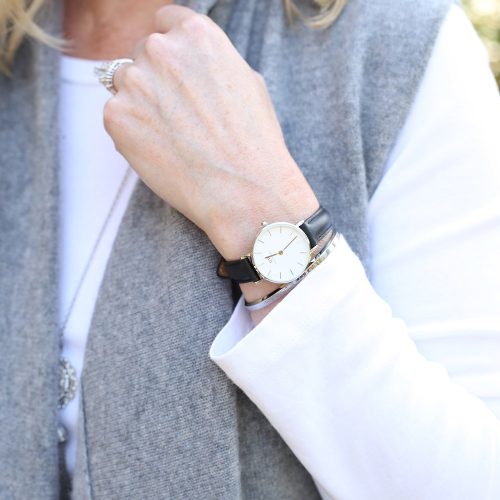 Mẫu đeo Đồng hồ Daniel Wellington DW00100230 Petite Sheffield Rose Gold