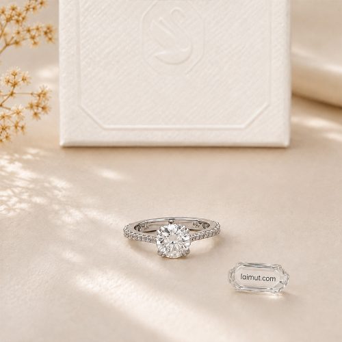 Nhẫn Swarovski Stilla Cocktail Ring chụp thật mặt trước
