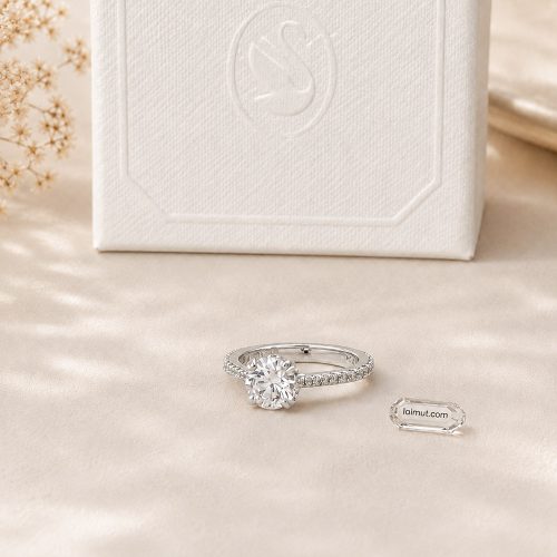 Nhẫn Swarovski Stilla Cocktail Ring chụp thật góc nghiêng
