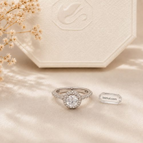 Nhẫn Swarovski Una Angelic Ring chụp thật mặt trước