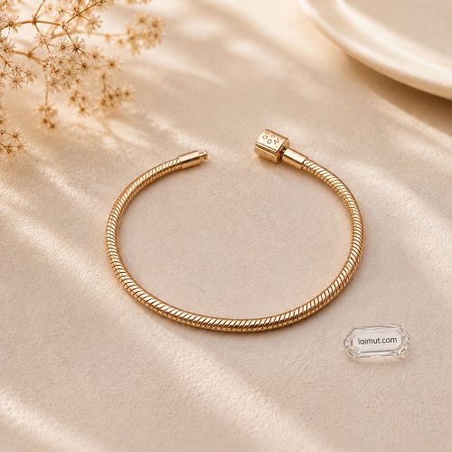 Vòng charm Pandora 584891C00 Barrel Clasp Snake Chain Bracelet | Laimut | Ảnh chụp thực tế