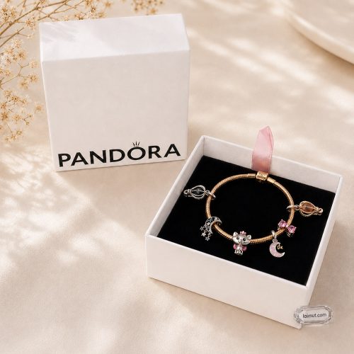 Vòng charm Pandora 584891C00 Barrel Clasp Snake Chain Bracelet | Laimut | Ảnh chụp thực tế