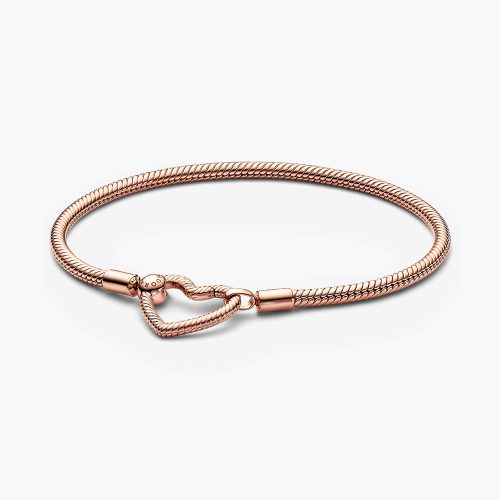 Vòng charm Pandora 582257C00 Heart Closure Snake Chain Bracelet | Laimut | Ảnh 3D