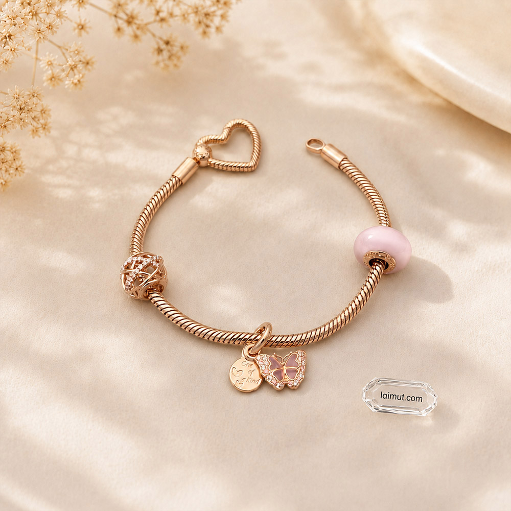 Vòng charm Pandora 582257C00 Heart Closure Snake Chain Bracelet | Laimut | Ảnh chụp thực tế