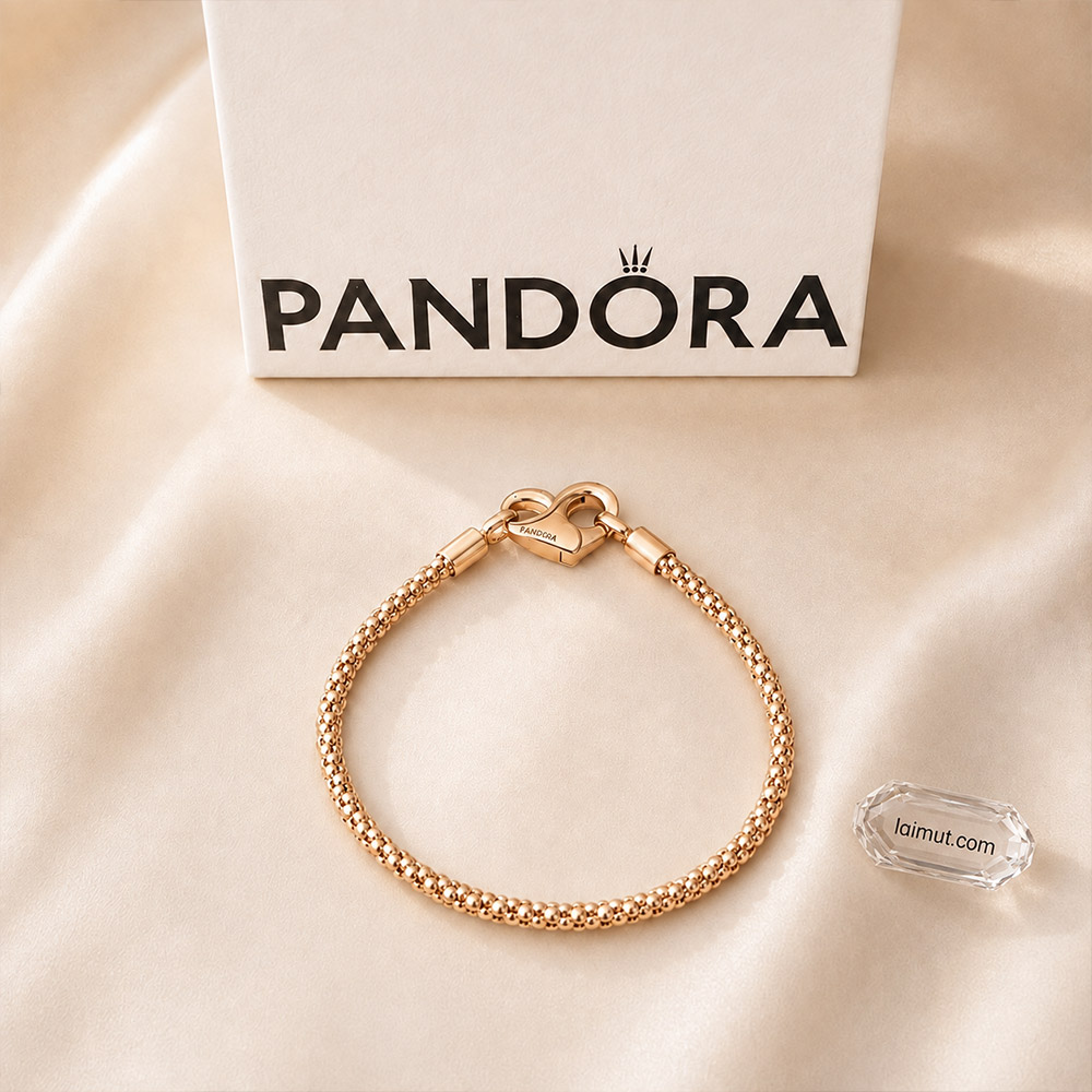 Vòng charm Pandora 582731C00 Studded Chain Bracelet | Laimut | Ảnh chụp thực tế