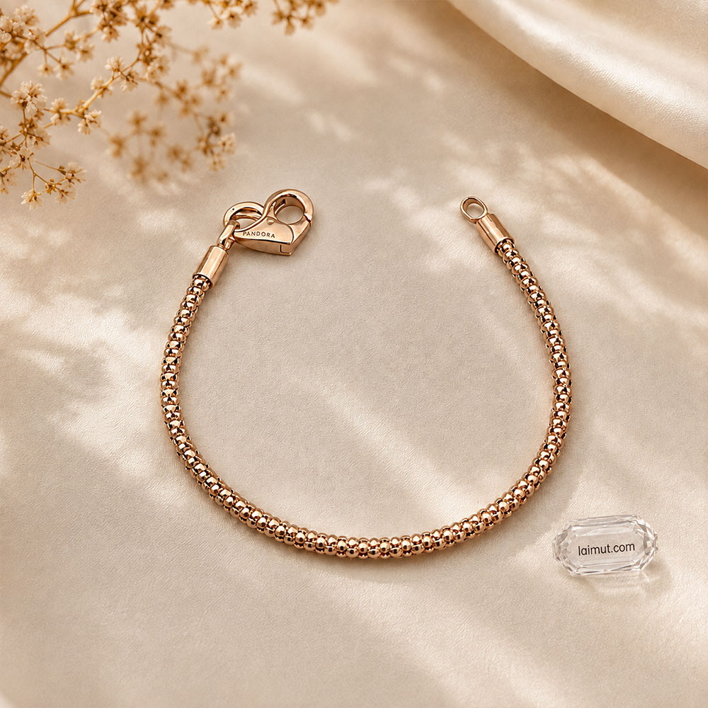 Vòng charm Pandora 582731C00 Studded Chain Bracelet | Laimut | Ảnh chụp thực tế