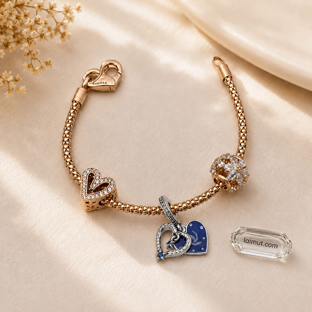 Vòng charm Pandora 582731C00 Studded Chain Bracelet | Laimut | Ảnh chụp thực tế