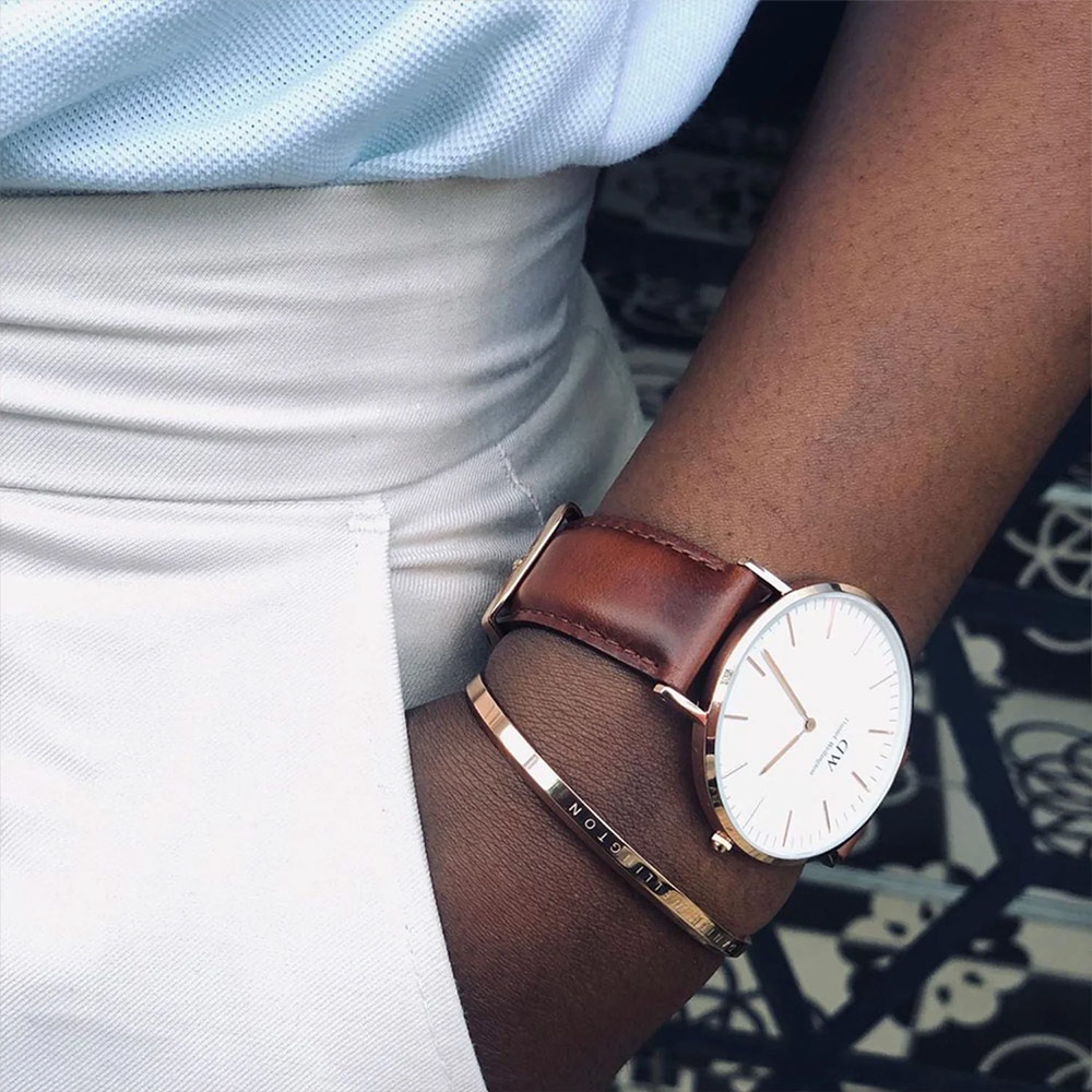 Daniel Wellington DW00100006 Classic St Mawes Rose Gold trên cổ tay