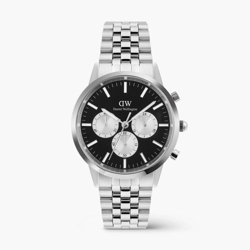Đồng hồ Daniel Wellington DW00100873 Iconic Chronograph Arch 5-Link Onyx Panda Silver 42mm