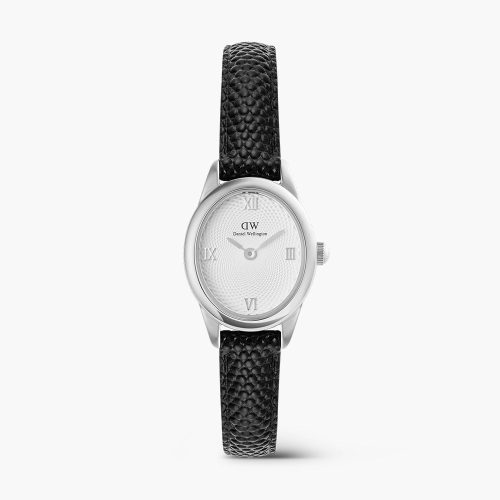 Đồng hồ Daniel Wellington DW00100887 Ophelia Mini Black Lizard White Guilloché Silver 22x25.5mm