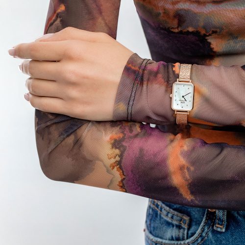 Mẫu đeo Daniel Wellington DW00100578 Quadro Lumine Pressed Piano 20x26mm