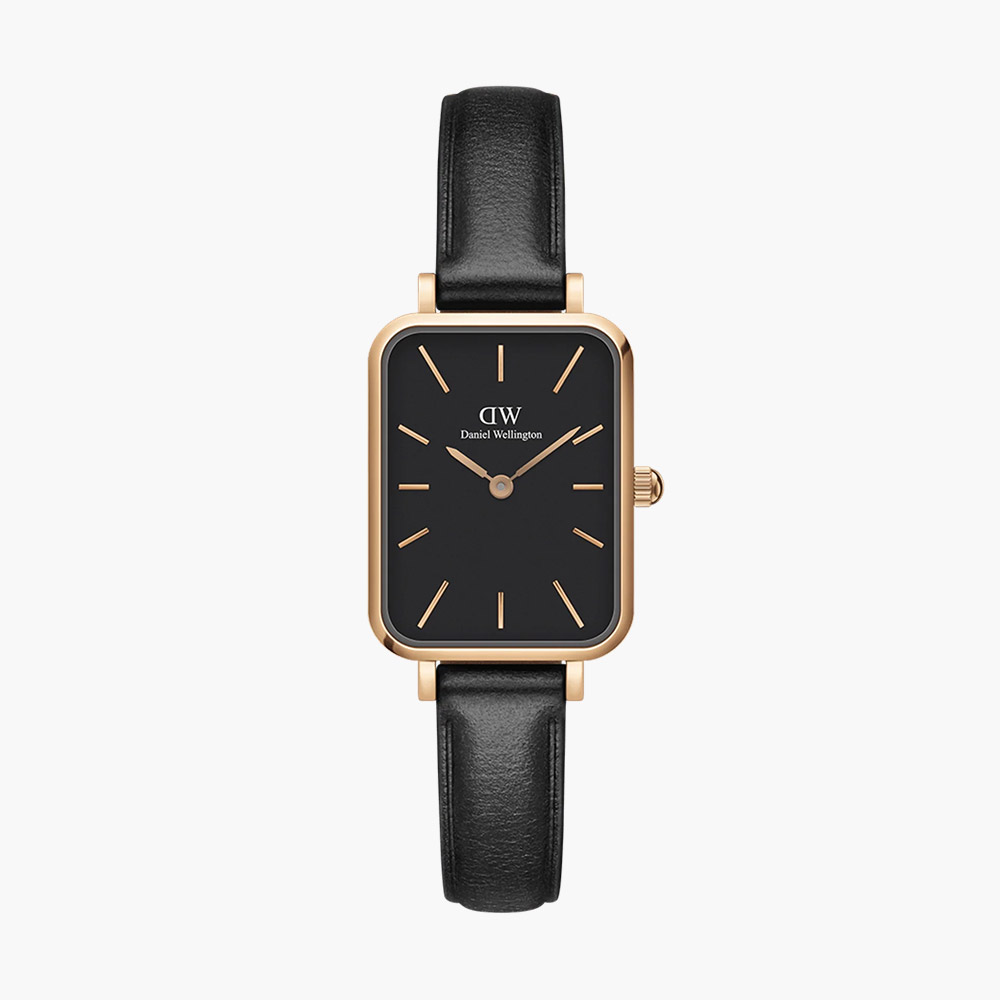 Đồng hồ Daniel Wellington DW00100435 Quadro Pressed Sheffield Black Rose Gold 20x26mm