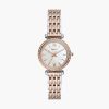 Đồng hồ Fossil ES4649 Carlie Mini 28mm mặt xà cừ dây thép two-tone